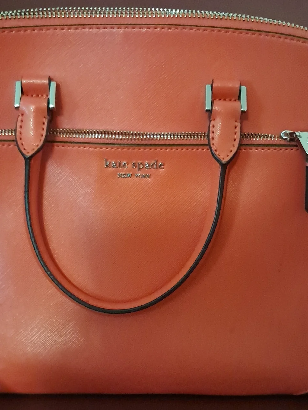 Kate Spade Louise Medium Dome Satchel Orange Tamarillo Leather Crossbody